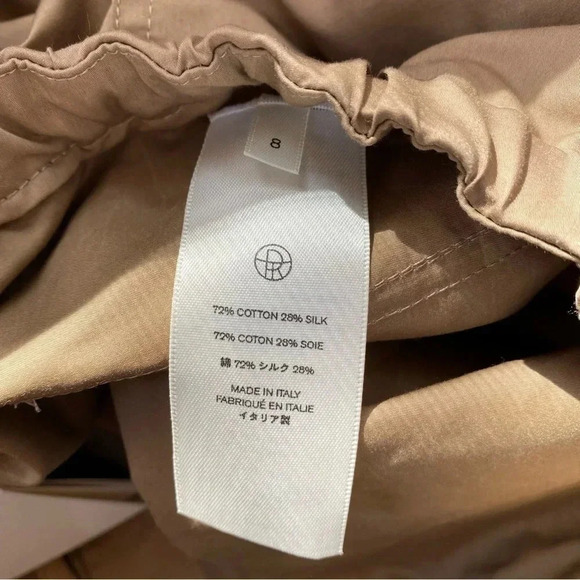 NWT The Row Antica Pant Parachute Cargo Utility Wide Leg Cotton Silk Taupe 8 - Picture 11 of 17